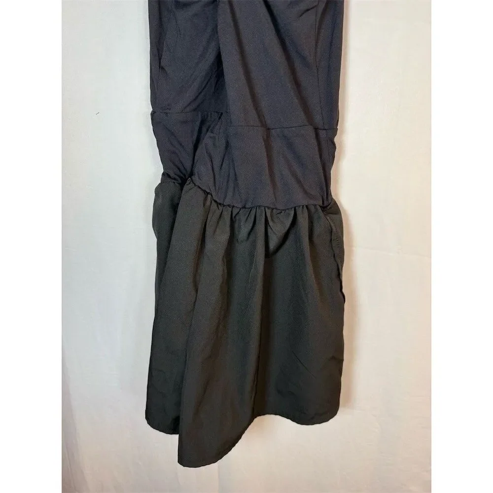 SHEIN Runsie Romper Womens S Black Athletic Open Back